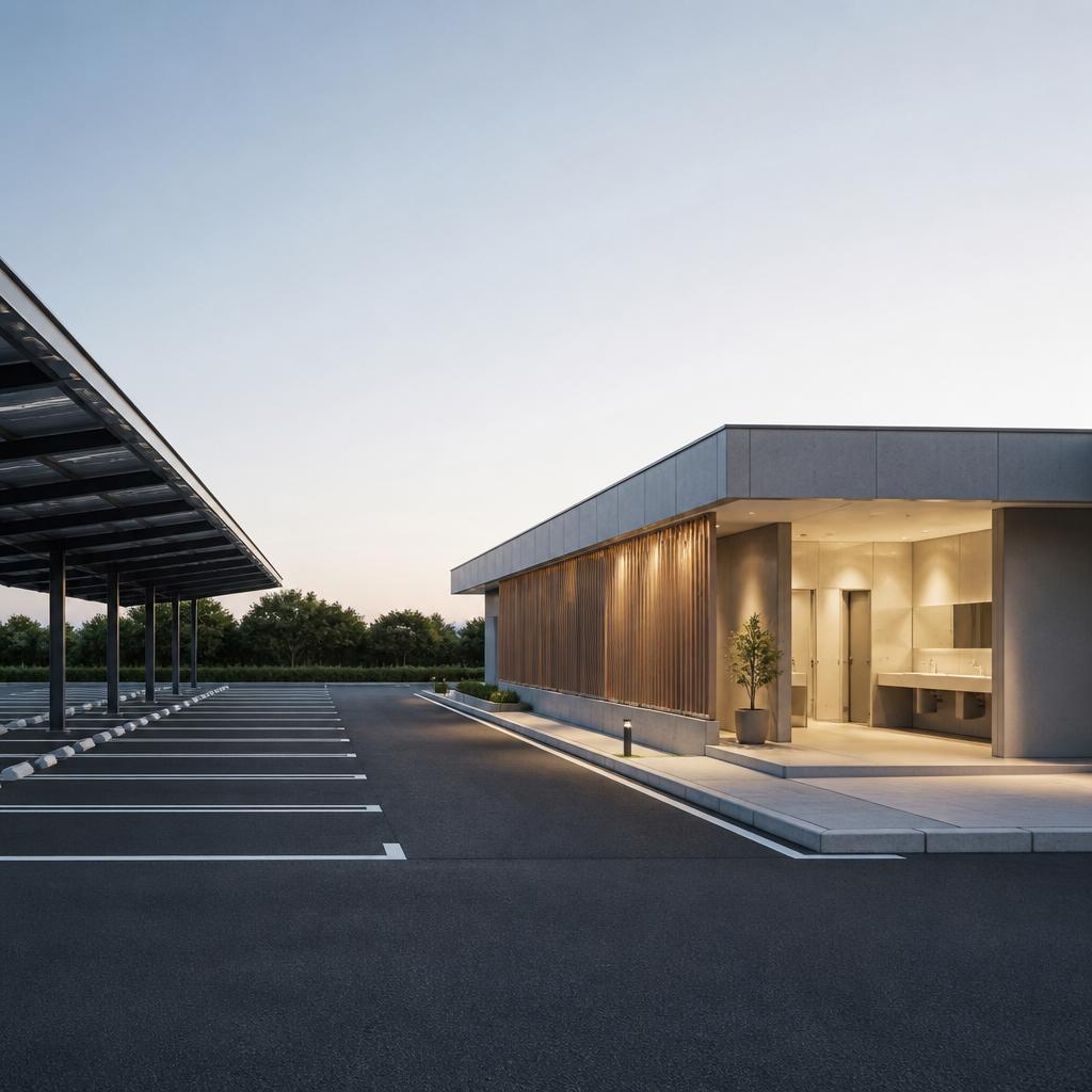 無駄を省いた駐車場とトイレの快適空間を創ります！