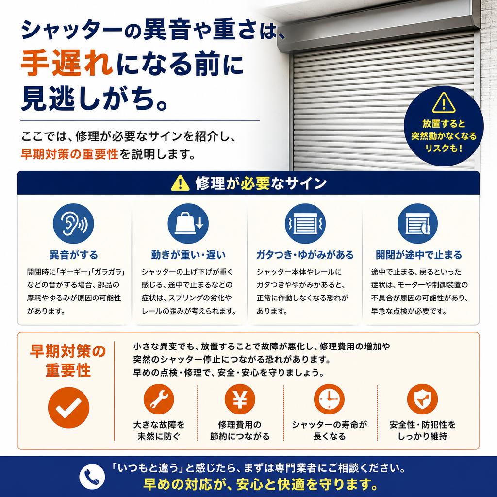 2. 修理が必要なサイン
