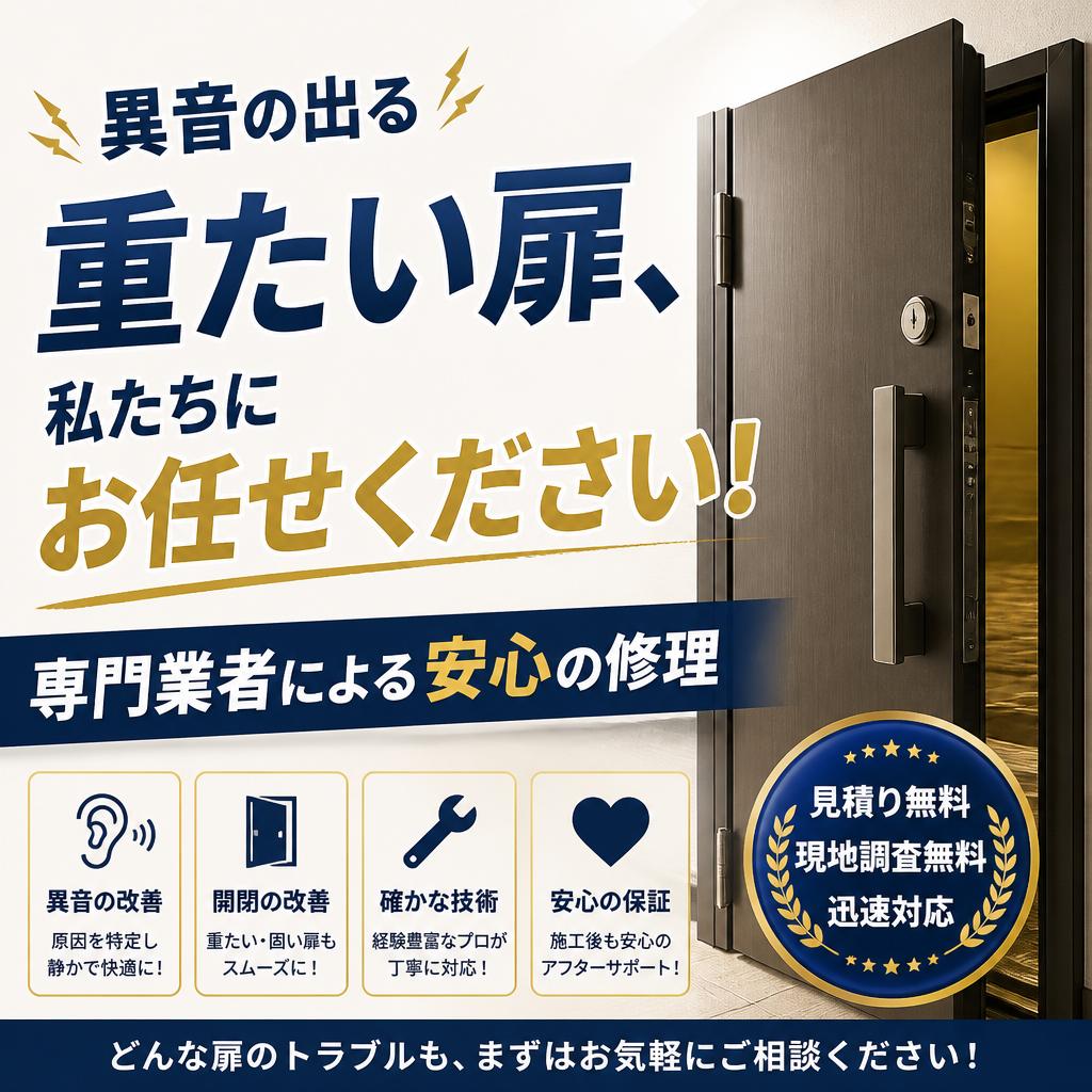 異音の出る重たい扉、私たちにお任せください！専門業者による安心の修理