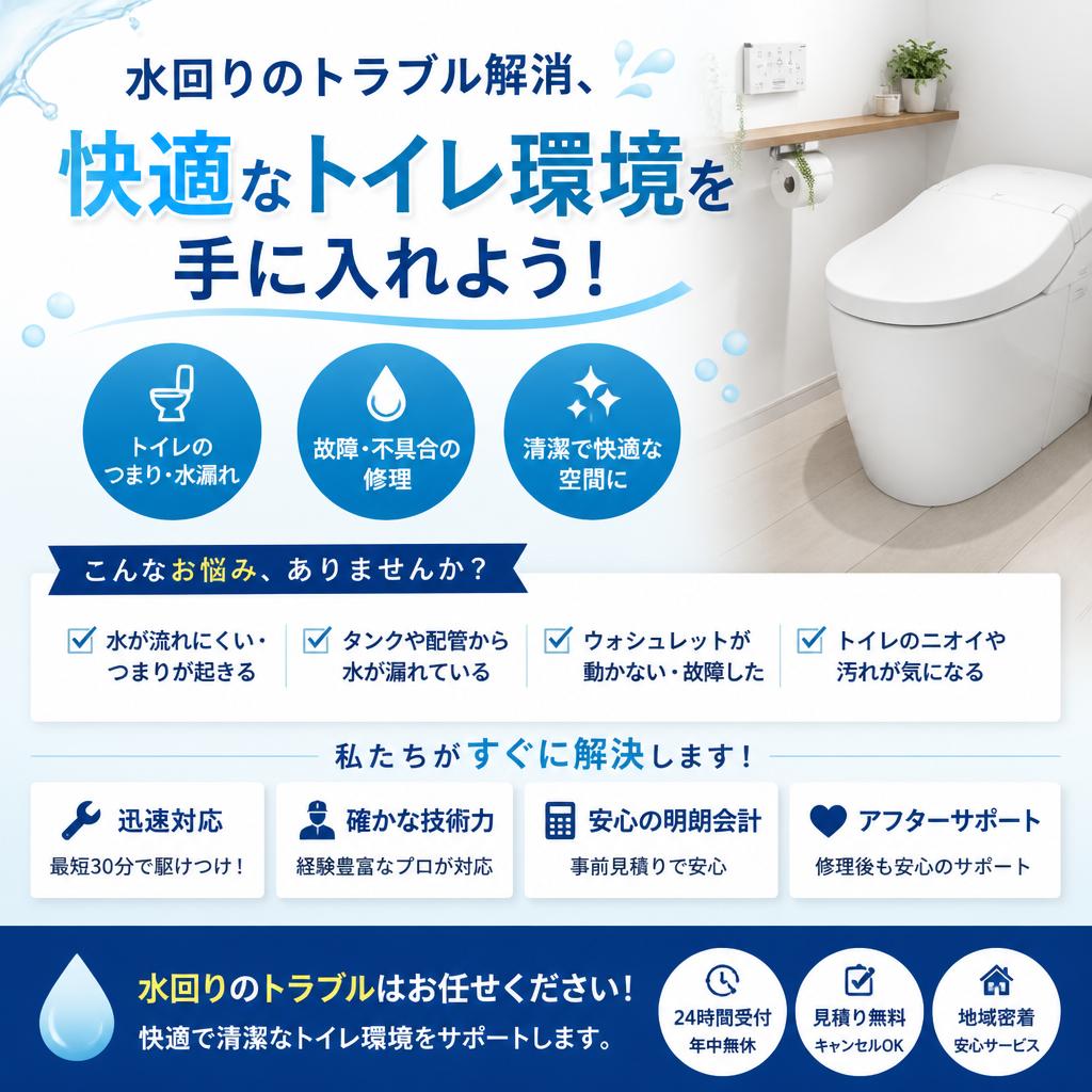 水回りのトラブル解消、快適なトイレ環境を手に入れよう！