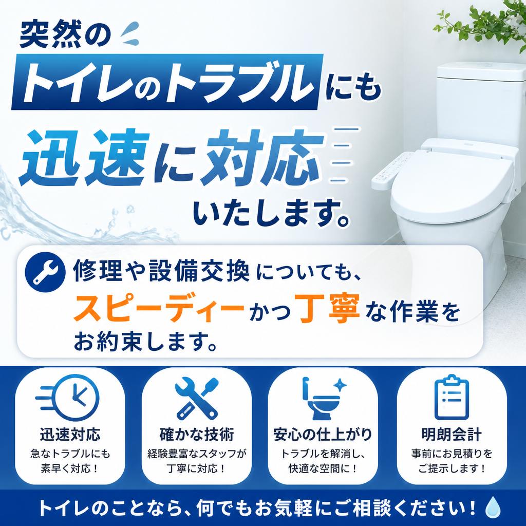 迅速なトイレ修理と設備交換
