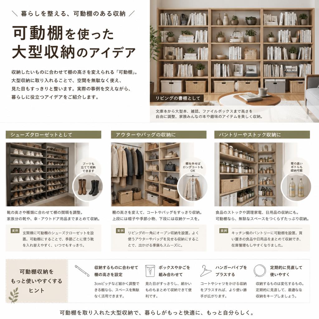 大型収納を目指したアイデア集