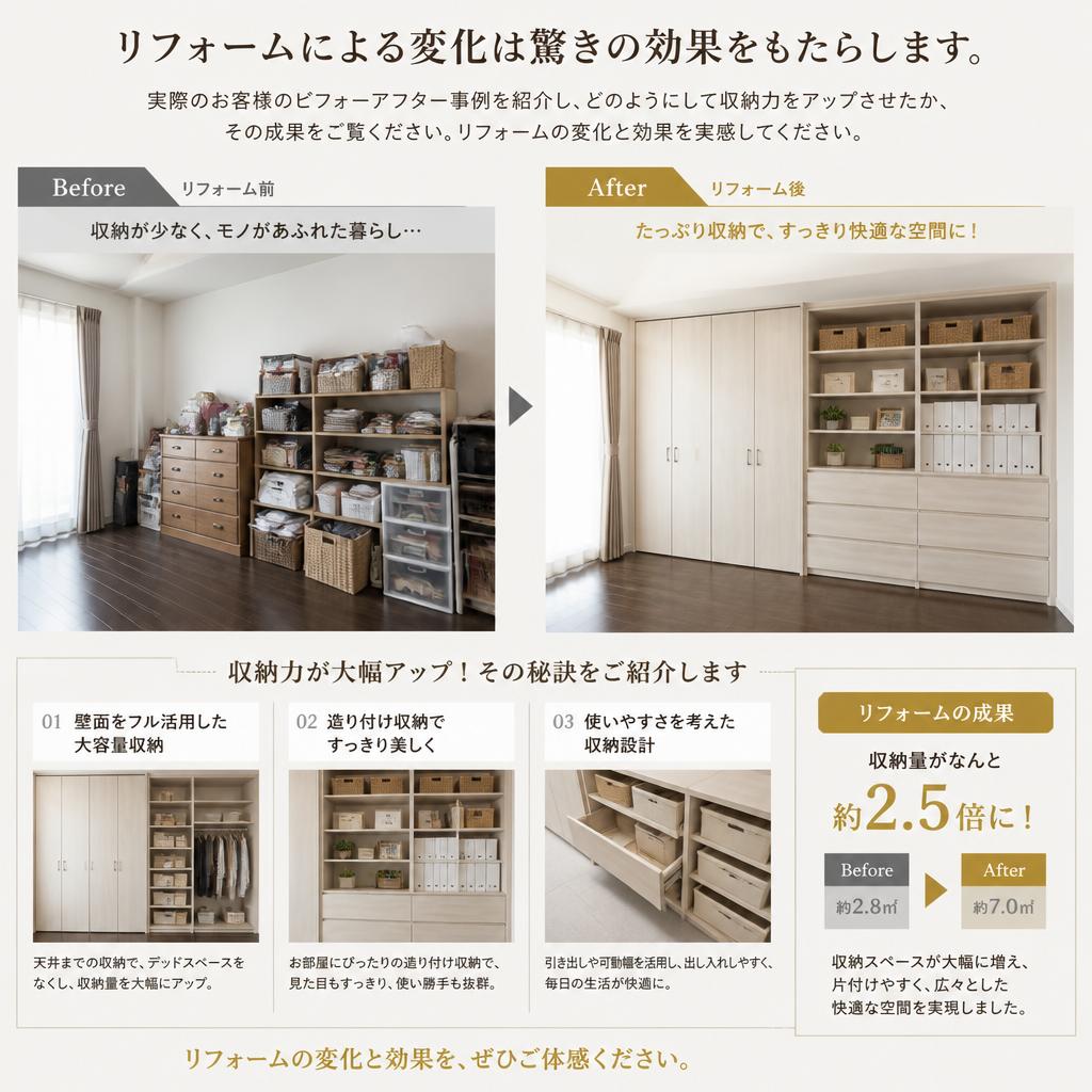 隙間収納のビフォーアフター事例