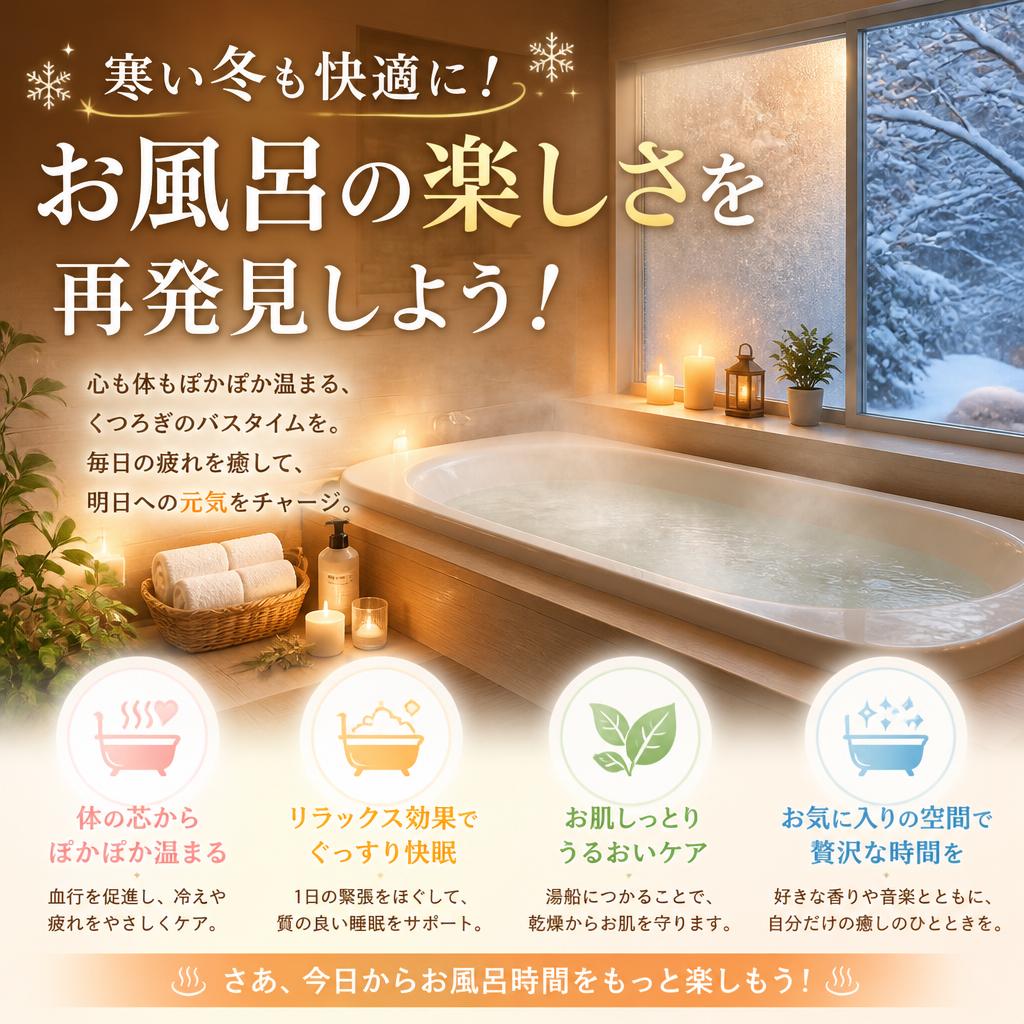 寒い冬も快適に！お風呂の楽しさを再発見しよう！