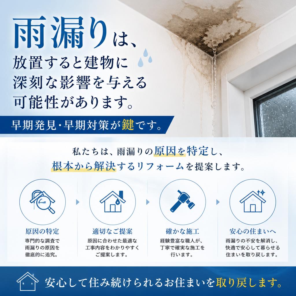 雨漏りの問題、見逃していませんか？