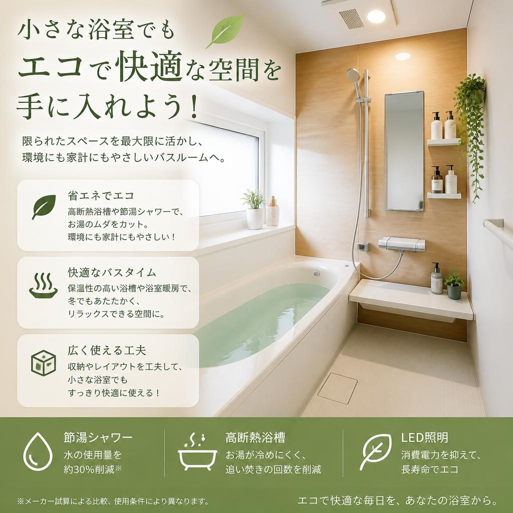 小さな浴室でもエコで快適な空間を手に入れよう！
