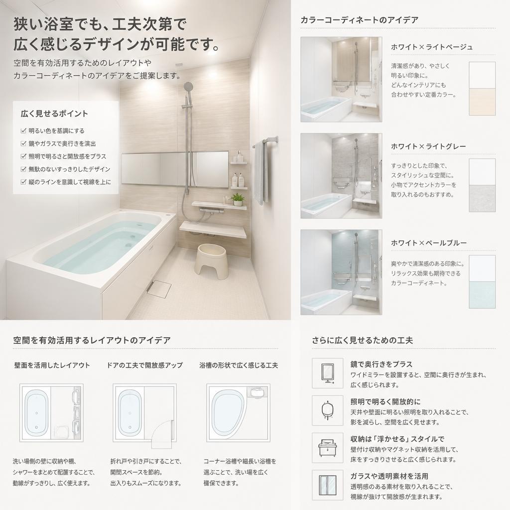 狭い空間でも広々と感じるデザイン