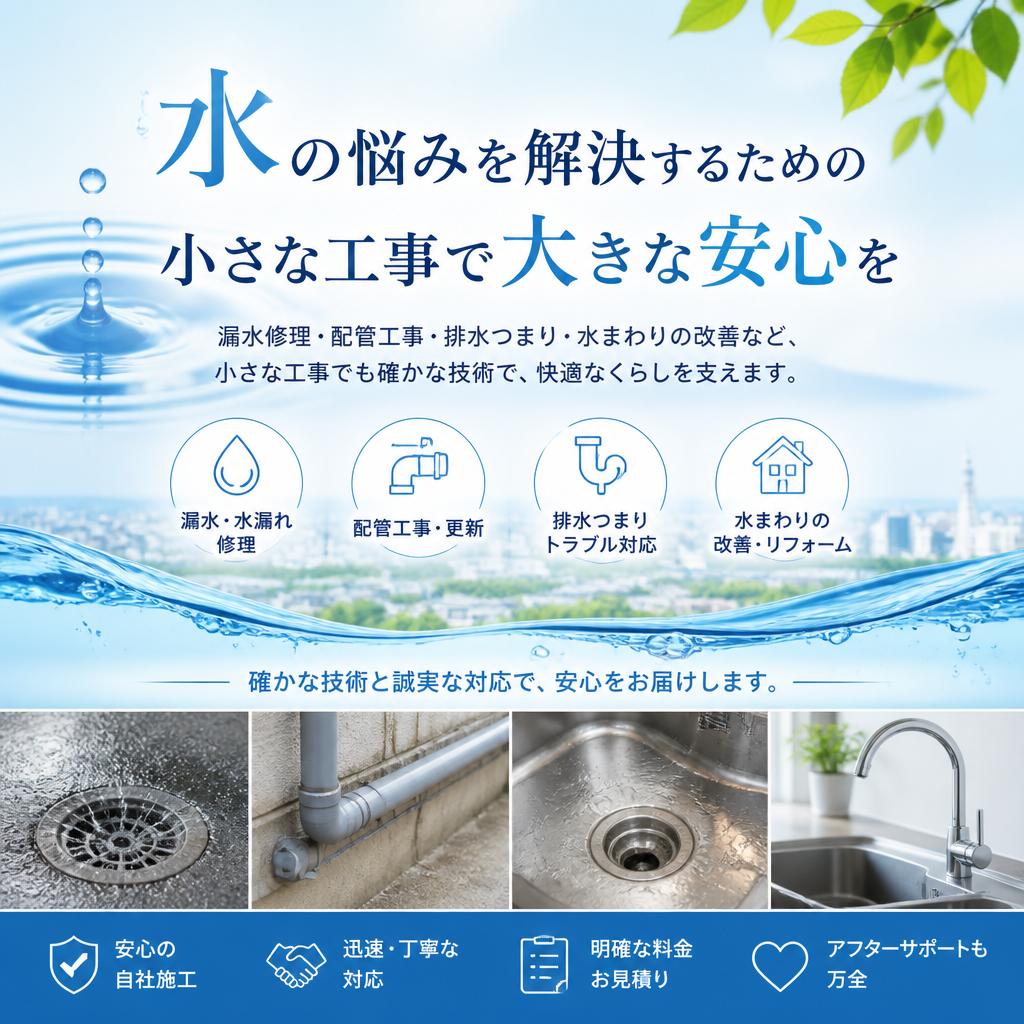 水の悩みを解決するための小さな工事で大きな安心を