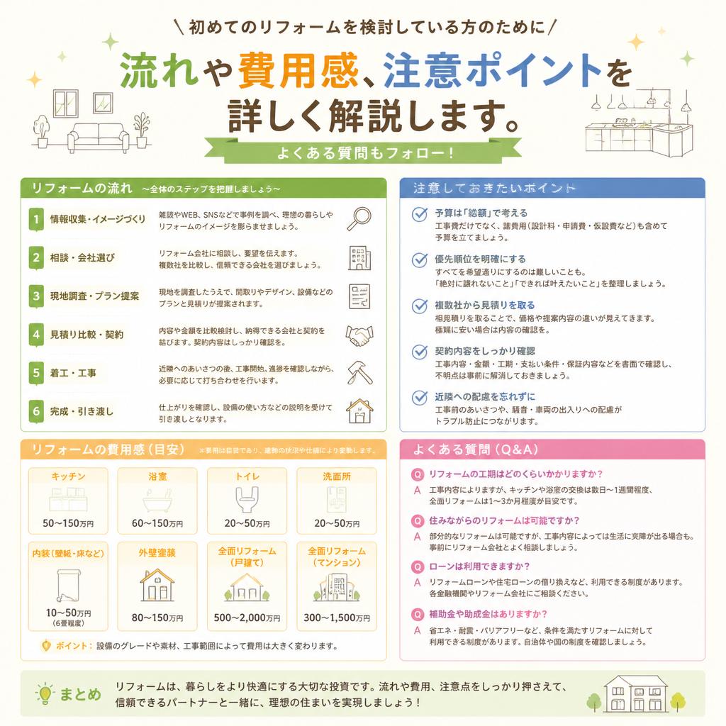 はじめてのリフォームでも安心！