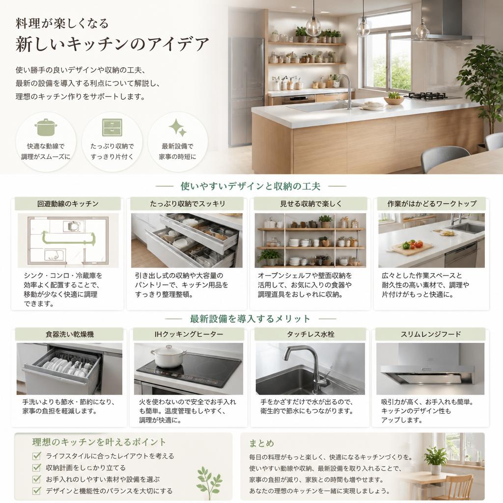新しいキッチンで料理を楽しく