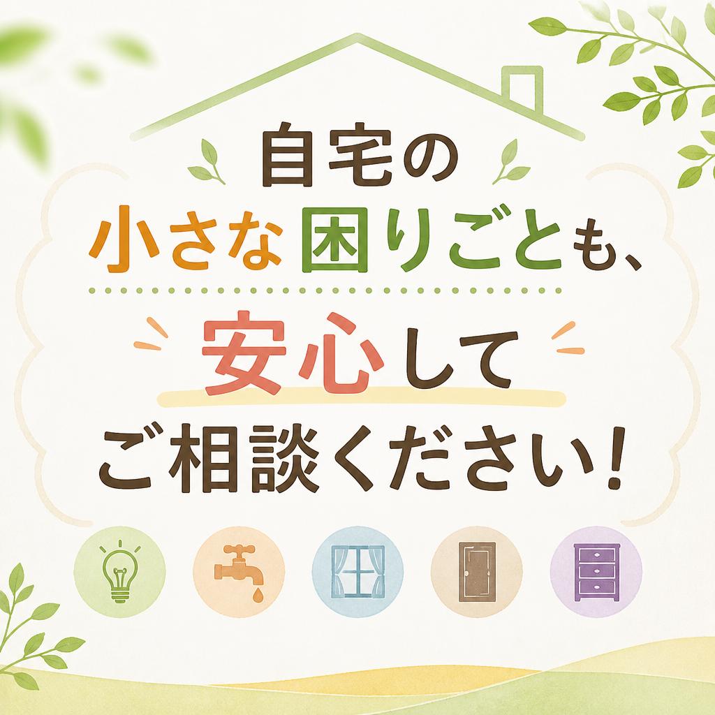 自宅の小さな困りごとも、安心してご相談ください！