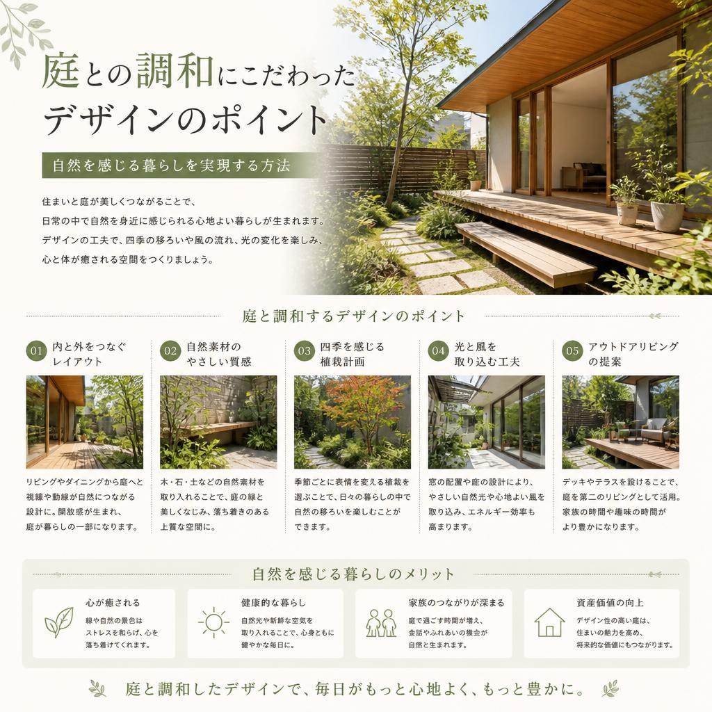 庭と一体感のある住まい