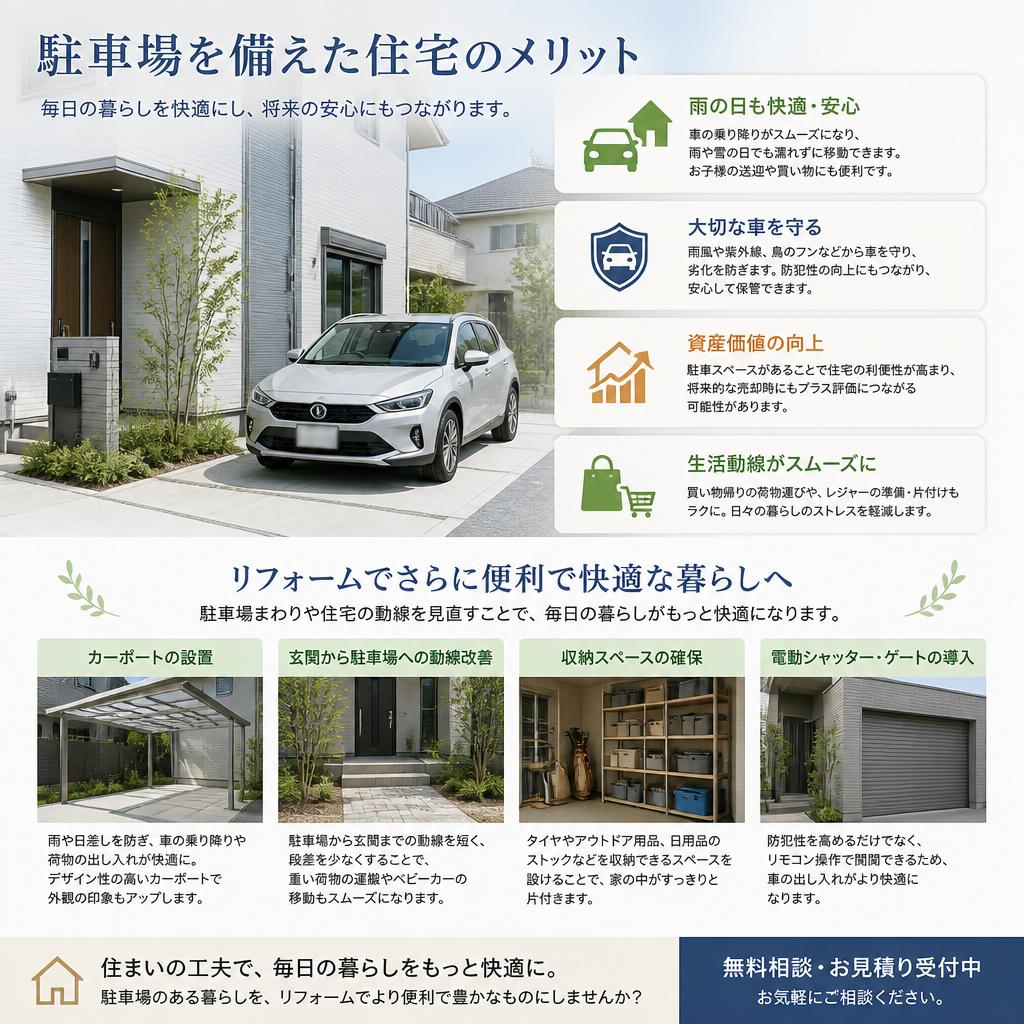 駐車場付き住宅の利便性