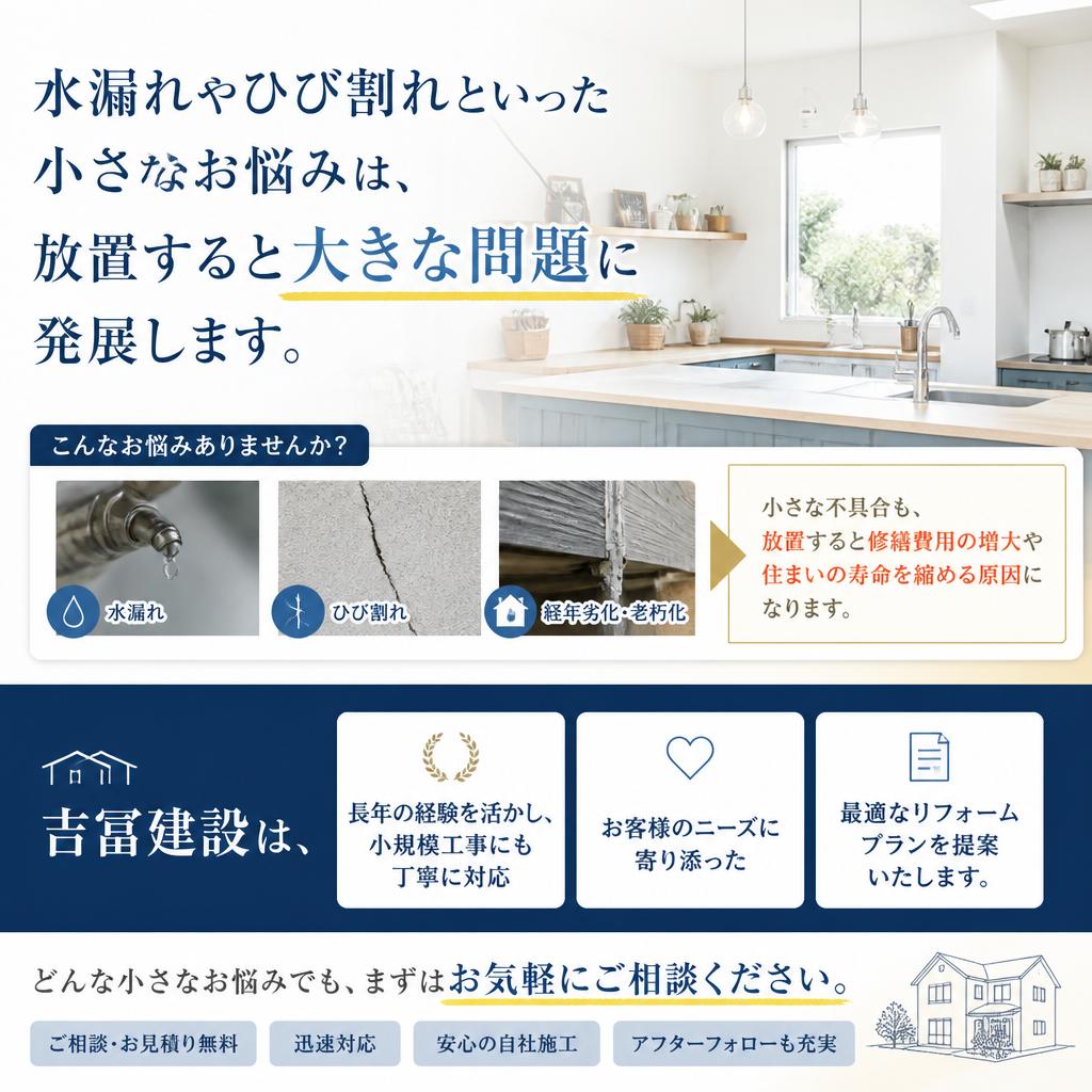 小規模工事で大きな安心を