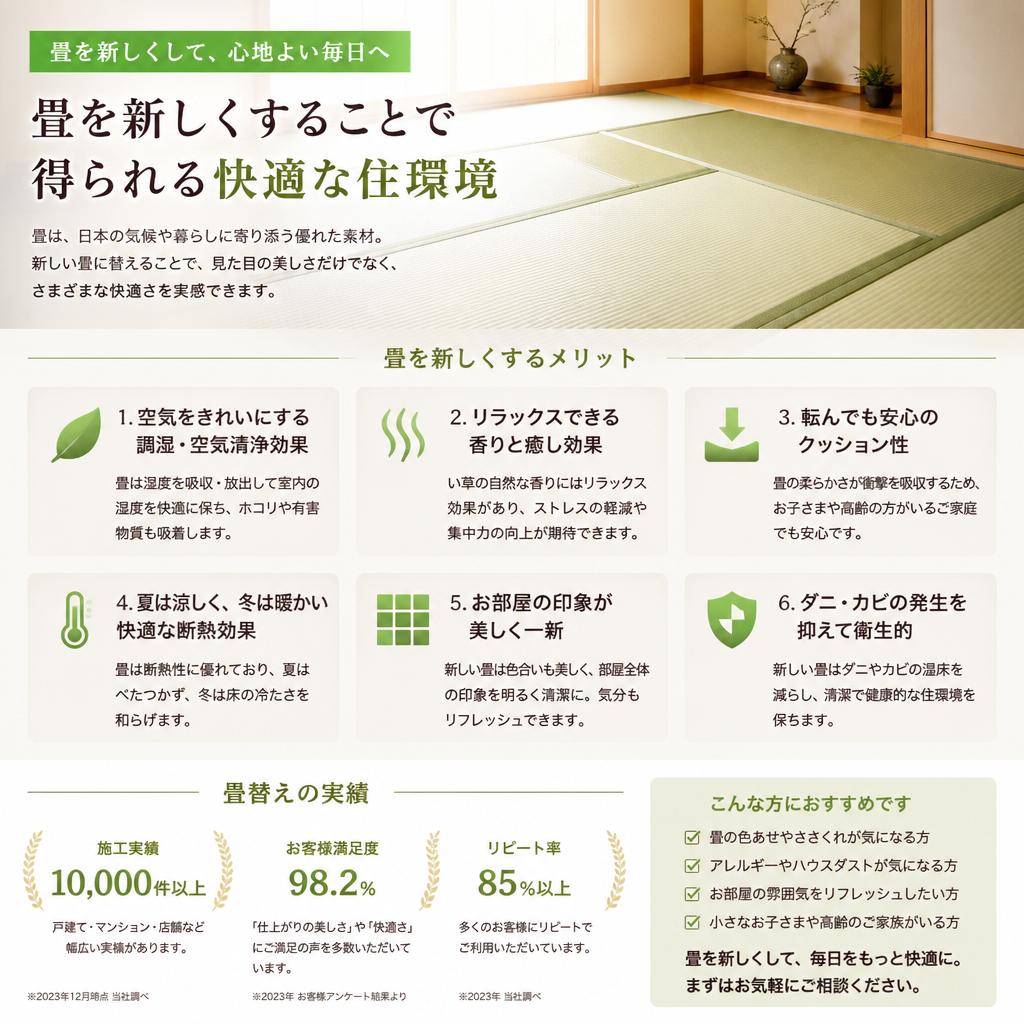 2. 畳のリフォームで家庭の快適さを向上！