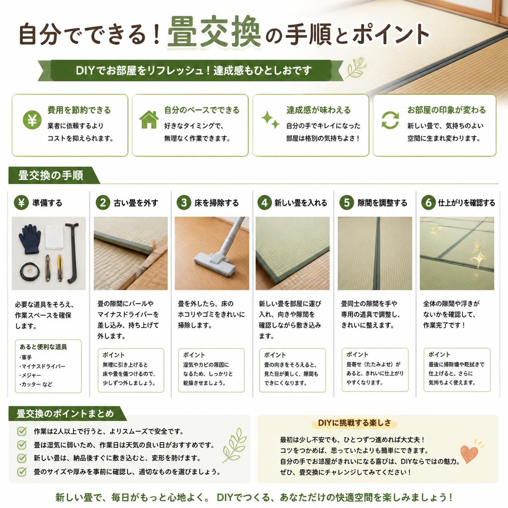 3. DIYでできる畳交換のポイント