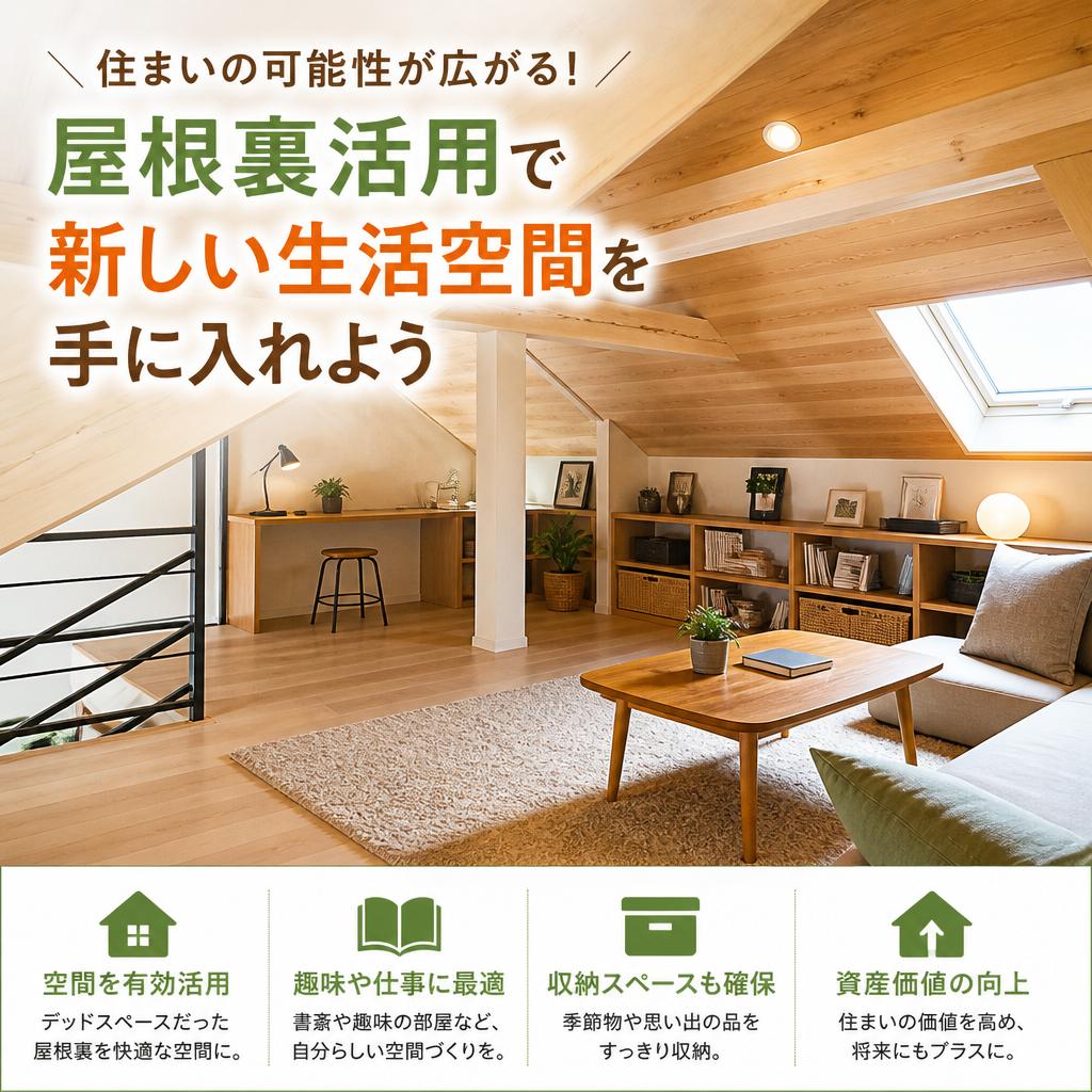 住まいの可能性が広がる！屋根裏活用で新しい生活空間を手に入れよう