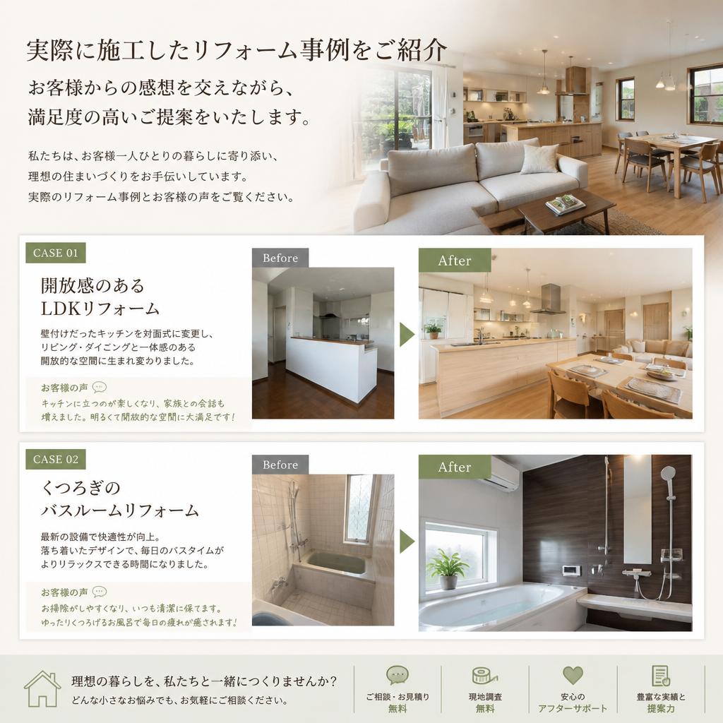 施工事例とお客様の声