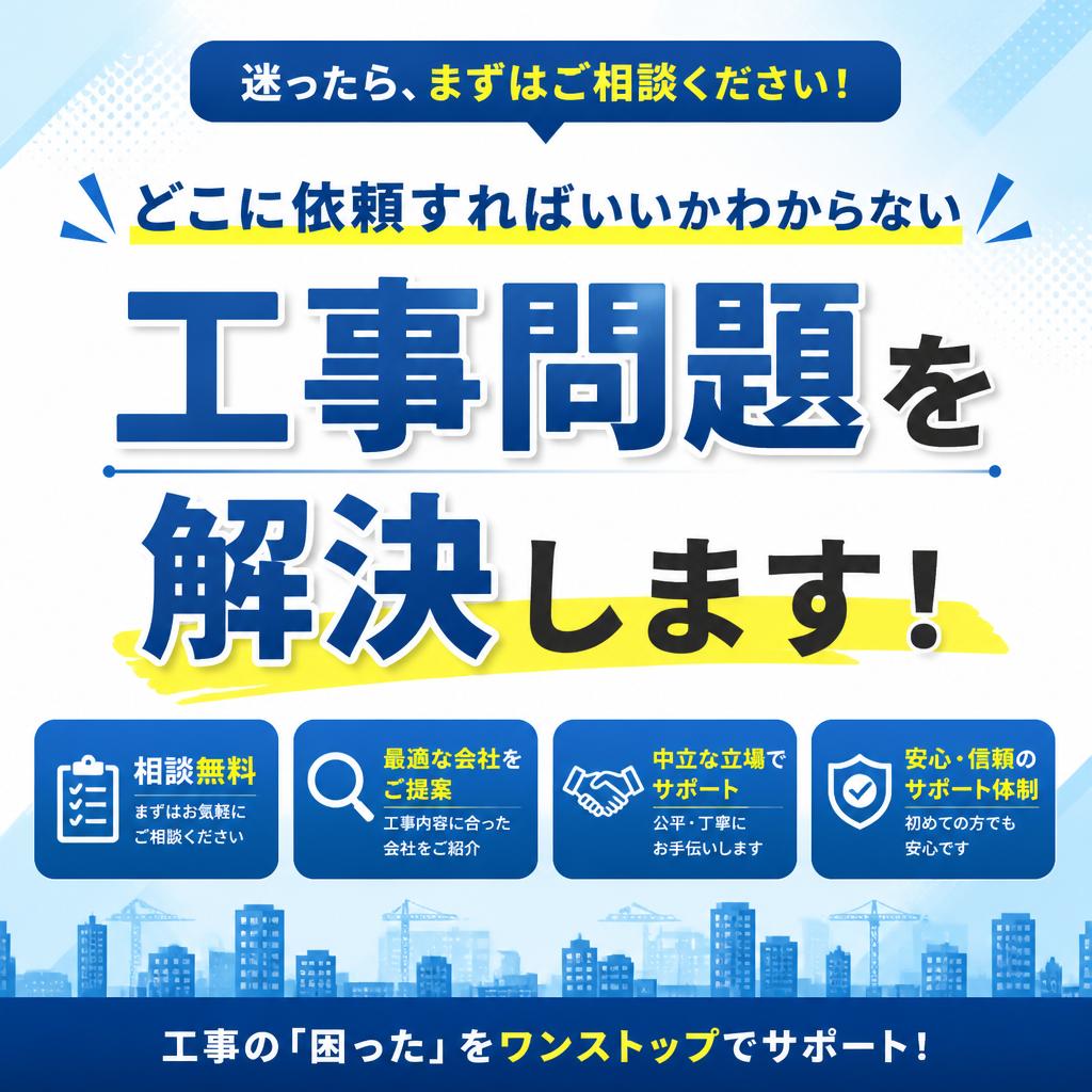 どこに依頼すればいいかわからない工事問題を解決します！