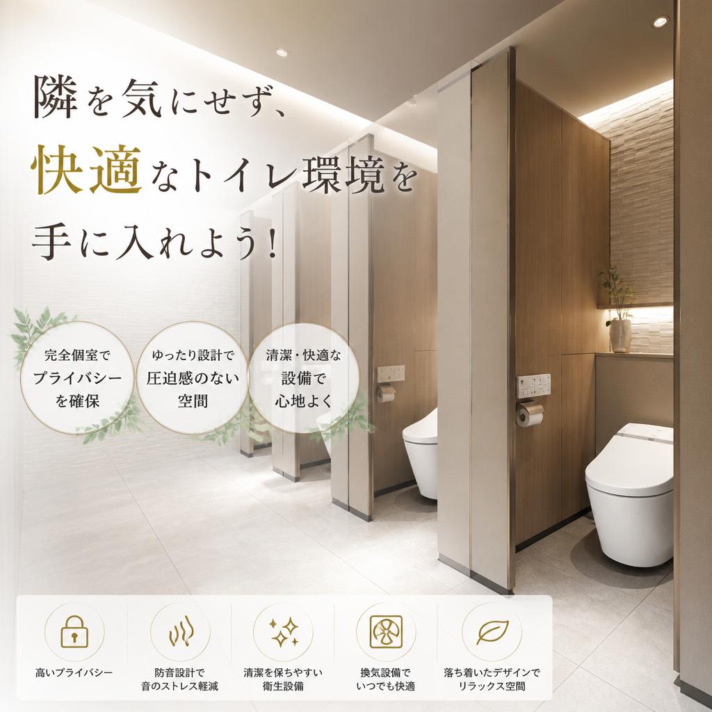 隣を気にせず、快適なトイレ環境を手に入れよう！