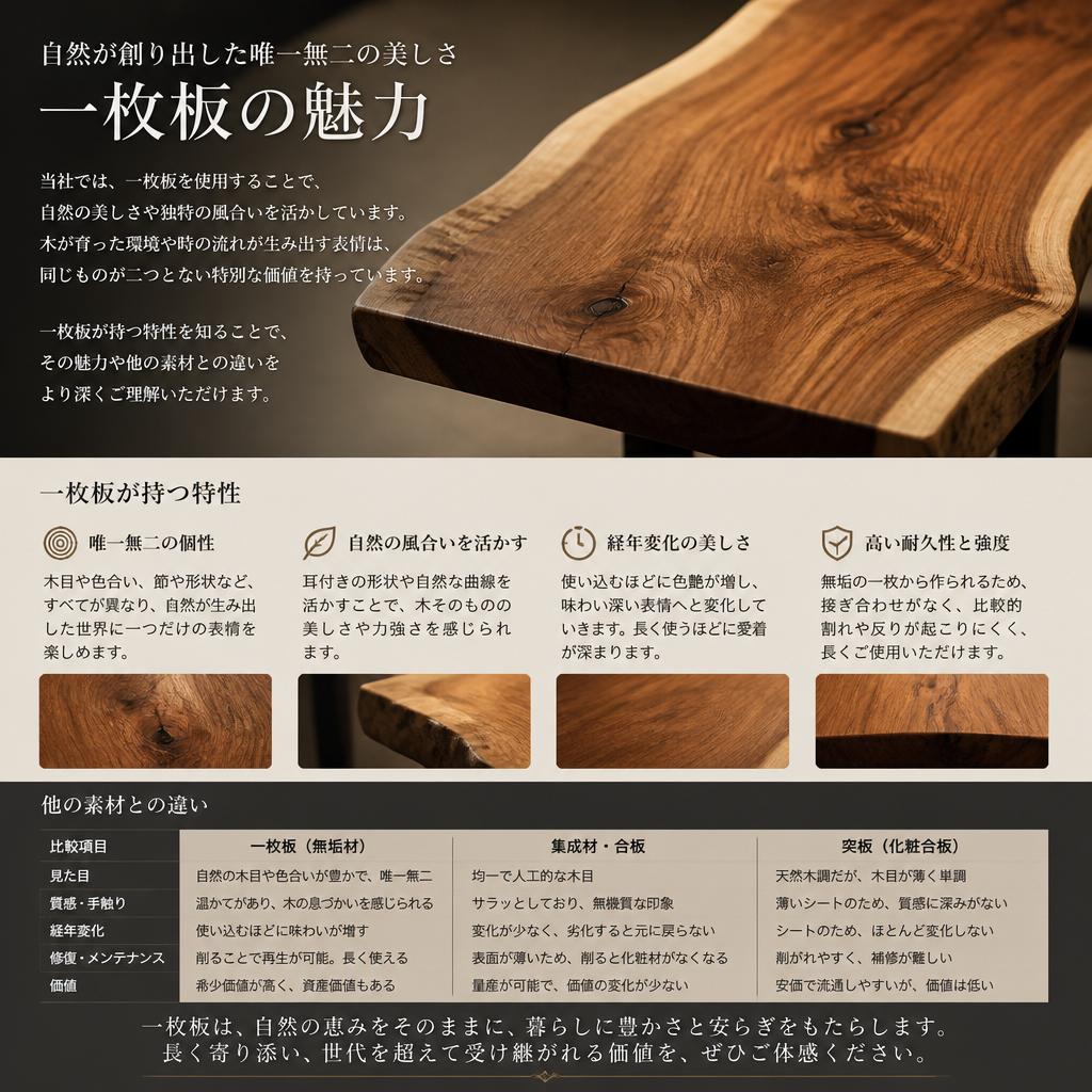 一枚板を採用した理由