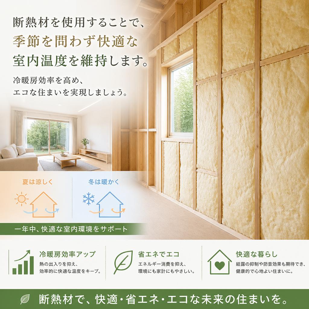 優れた断熱材で快適な環境