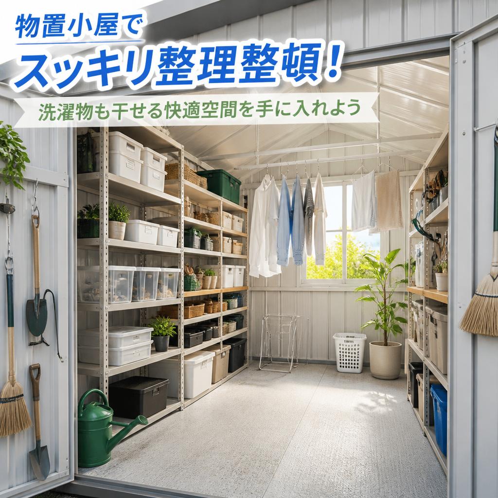 物置小屋でスッキリ整理整頓！洗濯物も干せる快適空間を手に入れよう