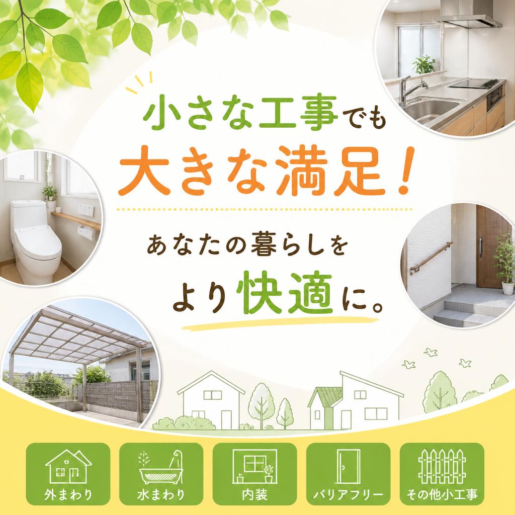 小さな工事でも大きな満足！あなたの暮らしをより快適に。