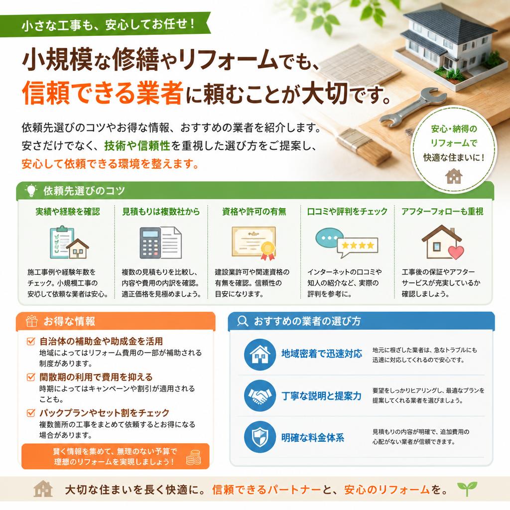 小規模工事の依頼先選び