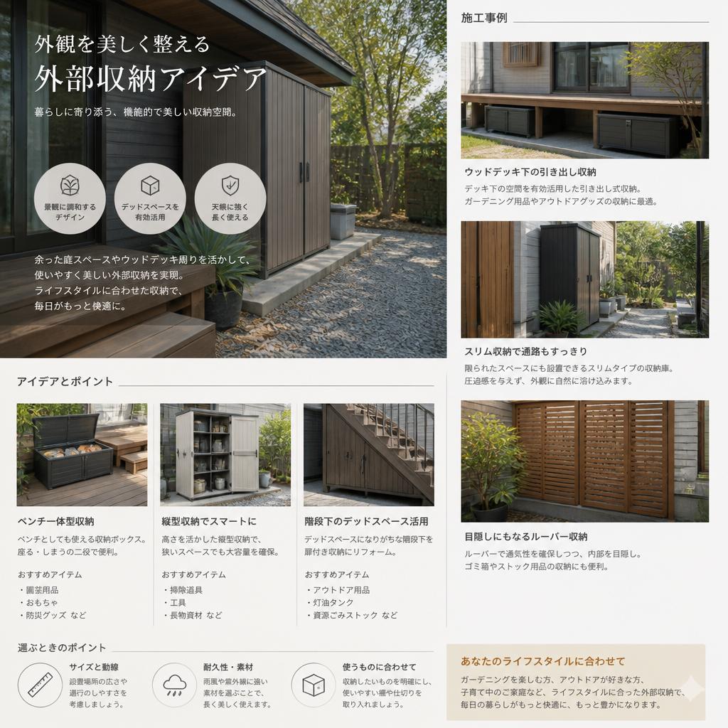 外部収納で空間を有効活用