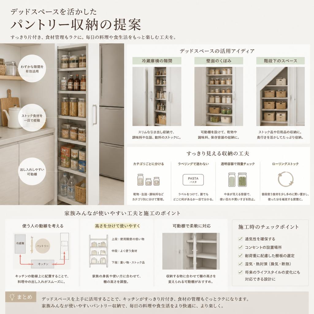 スマートなパントリー収納のアイデア